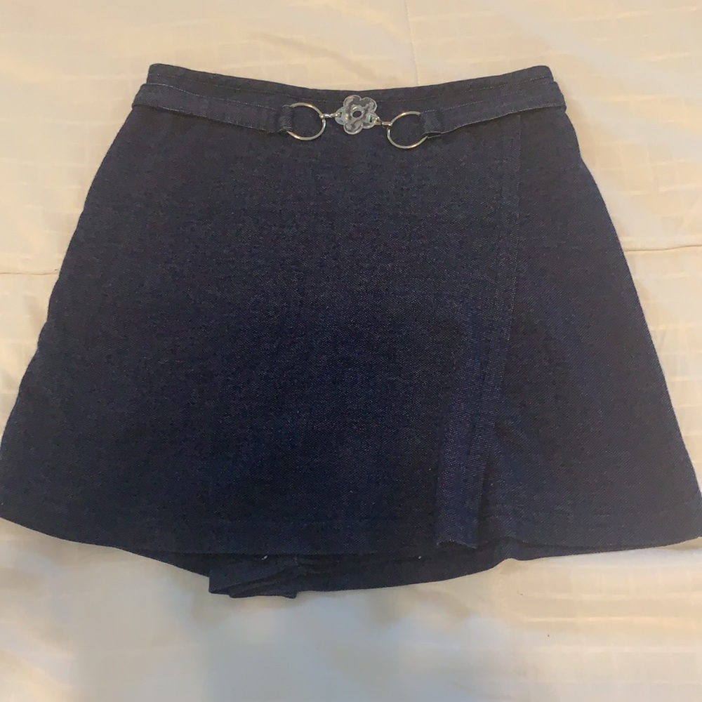 Y2K Amy Byer belted blue skorts girls size 8 10